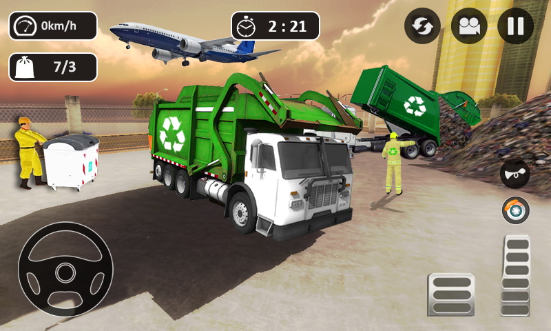模拟垃圾车扫地