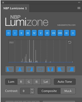 NBPLumizone亮度蒙版调色插件